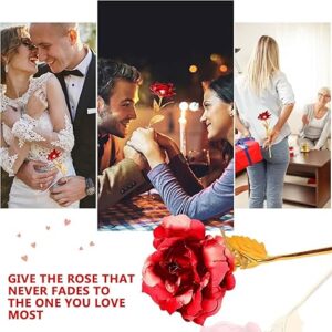 HOMPLIX 🔥 Red Gold Rose – Eternal 24K Gold Foil Artificial Flower 🌹 | Luxury Gift Box – Perfect for Mother’s Day, Valentine’s, Anniversary & More! - Image 3